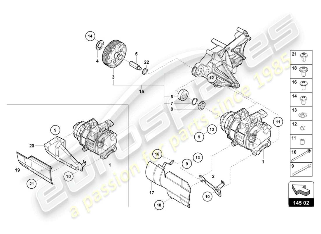 lamborghini 2022 (lp770-4 svj coupe) a/c compressor part diagram