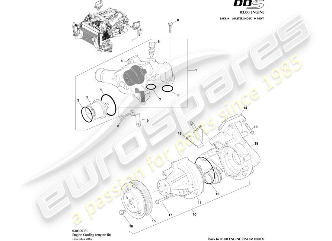 aston martin dbs (2011) engine cooling part diagram