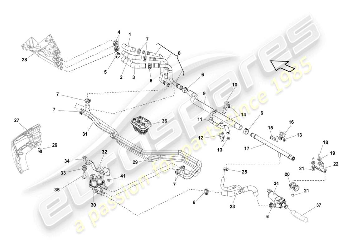 a part diagram from the lamborghini lp560-4 coupe (2014) parts catalogue