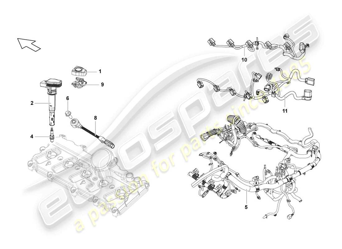 lamborghini lp560-4 coupe (2010) spark plug part diagram