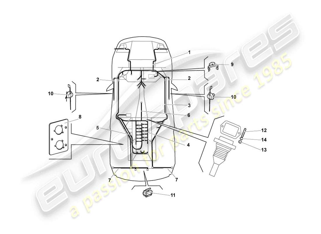 lamborghini reventon roadster central wiring set part diagram