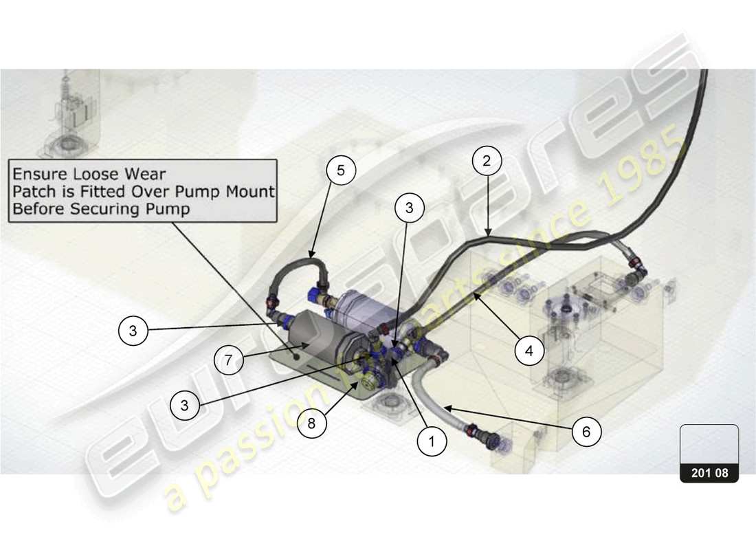 lamborghini 2018 (super trofeo evo) kit upgrade fuel tank part diagram