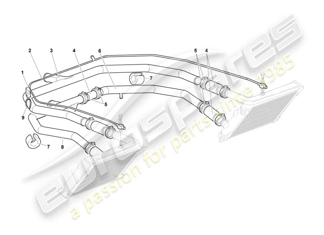 lamborghini reventon roadster coolant cooling system parts diagram
