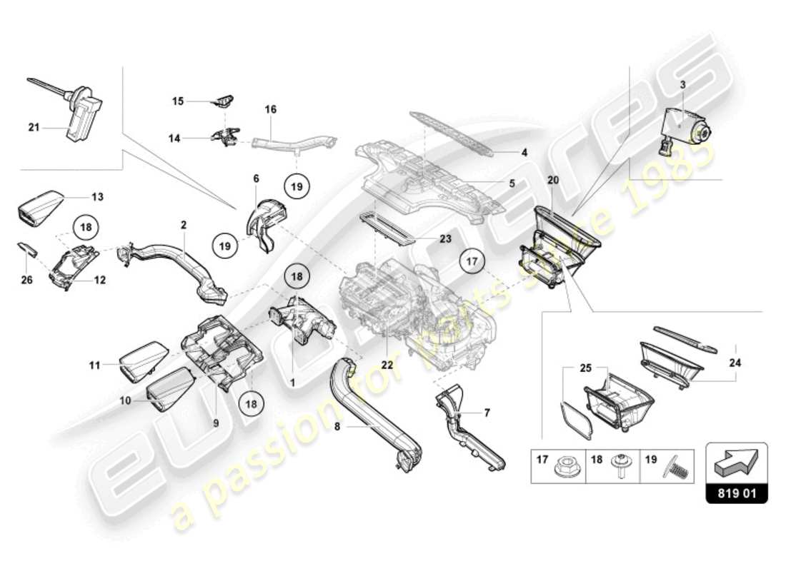 lamborghini 2023 (sto) air vent part diagram