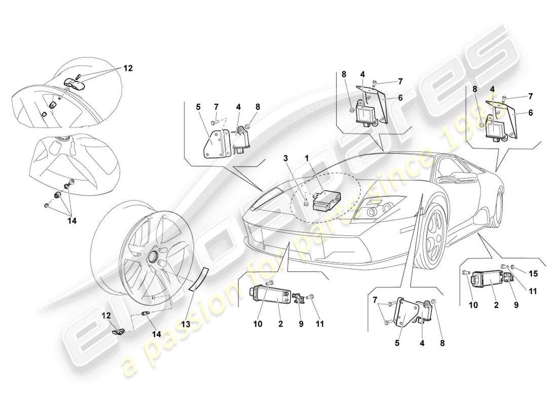 lamborghini reventon tyre pressure control system parts diagram