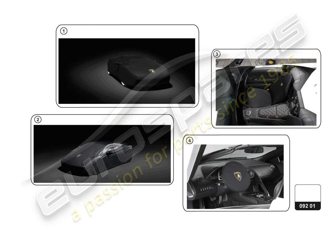 lamborghini accessories (sterrato) protector set part diagram