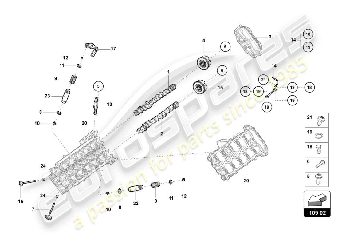 lamborghini 2022 (sto) camshaft, valves part diagram