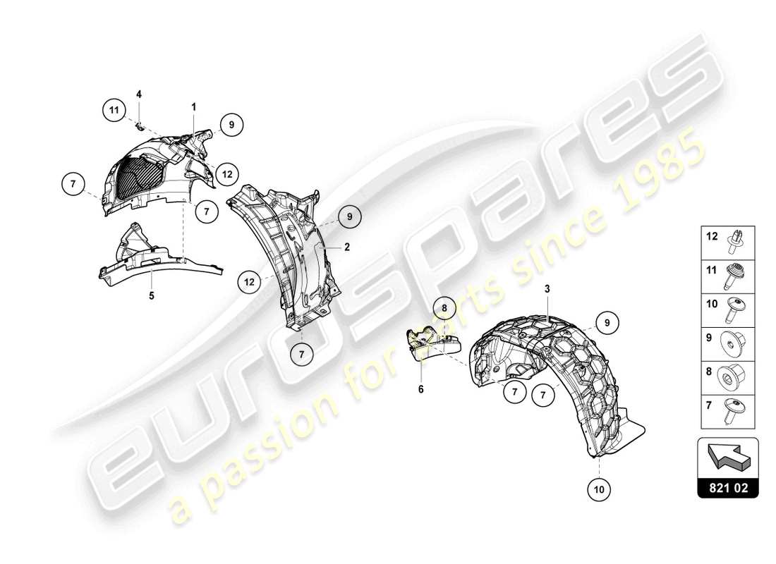 a part diagram from the lamborghini urus (2022) parts catalogue