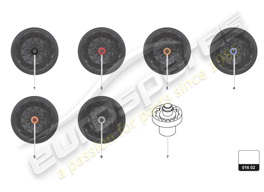 lamborghini accessories (sto) wheel nut part diagram