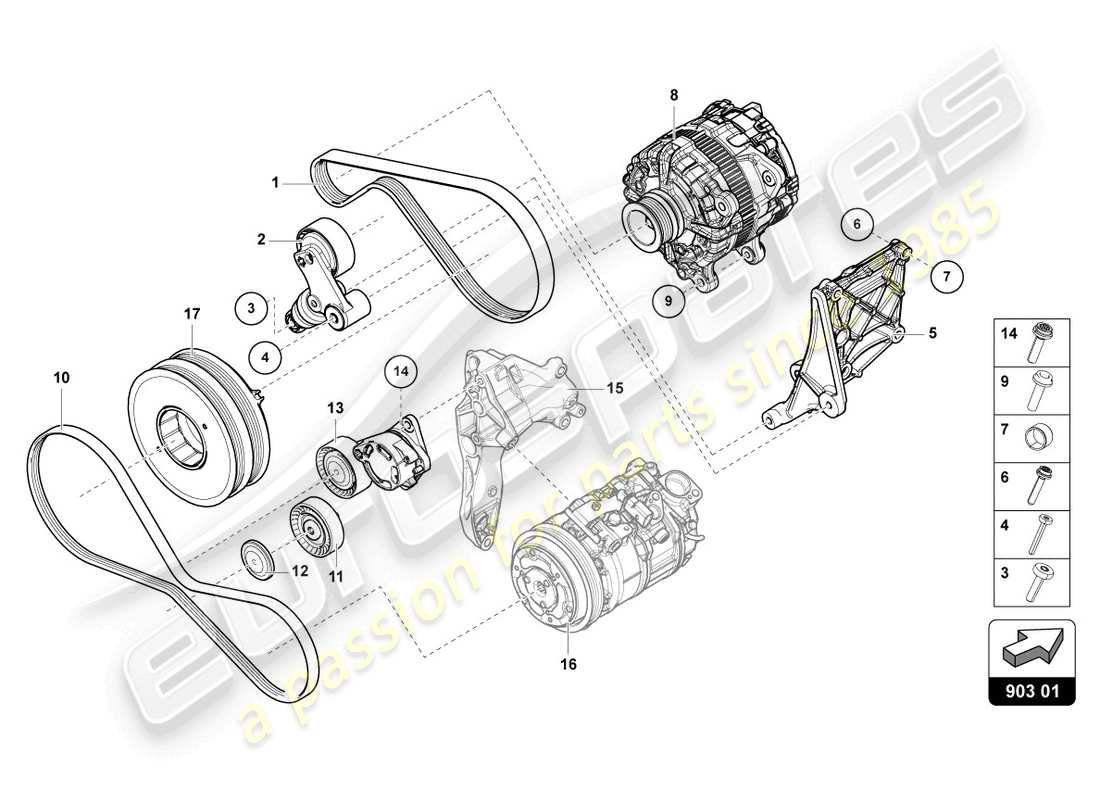 lamborghini urus (2021) alternator part diagram