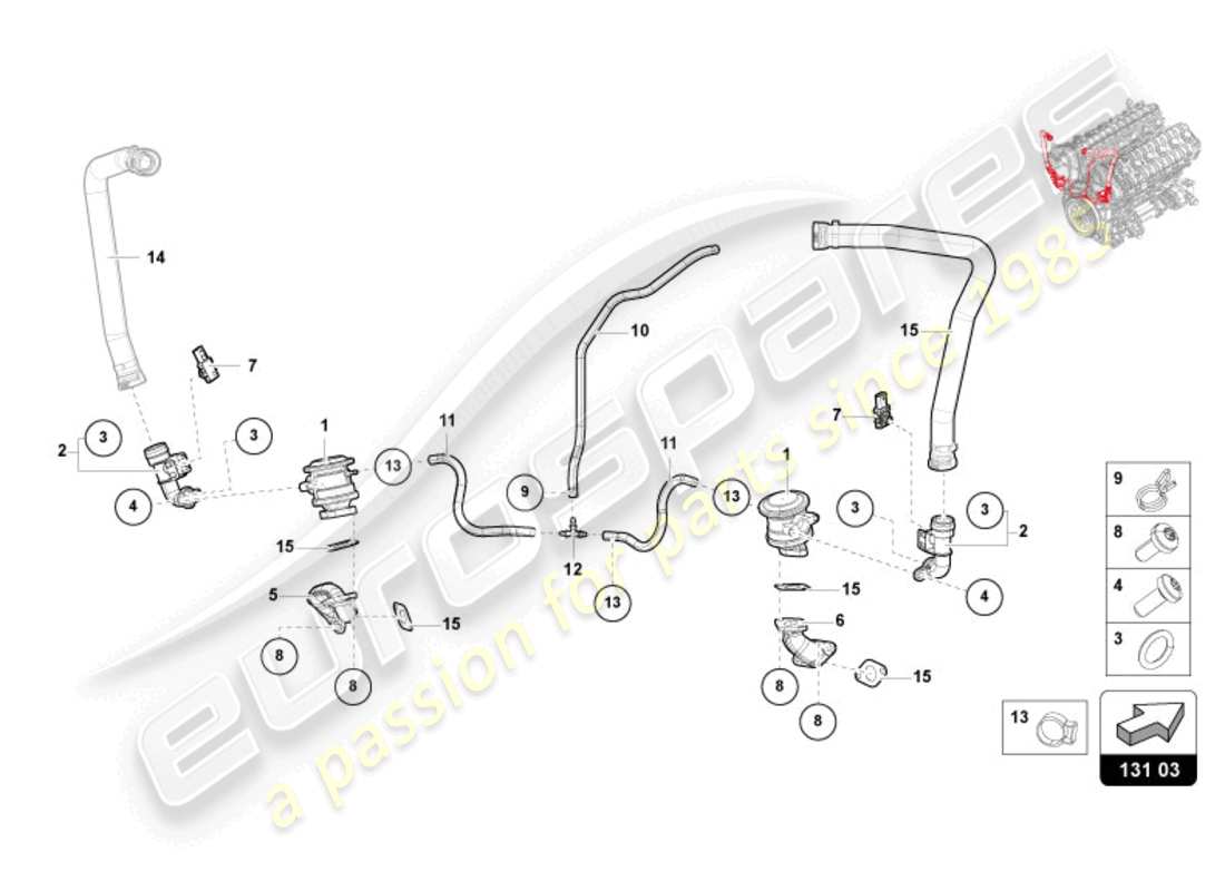 lamborghini revuelto coupe (2024) vacuum line parts diagram