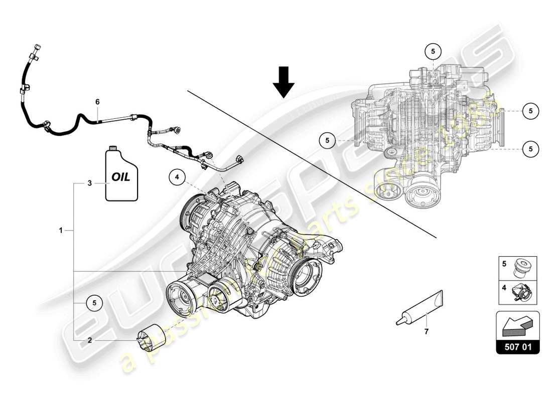 lamborghini urus (2022) differential rear part diagram