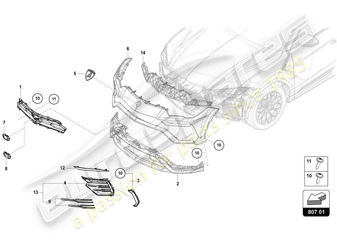 lamborghini urus (2022) insert for bumper front part diagram