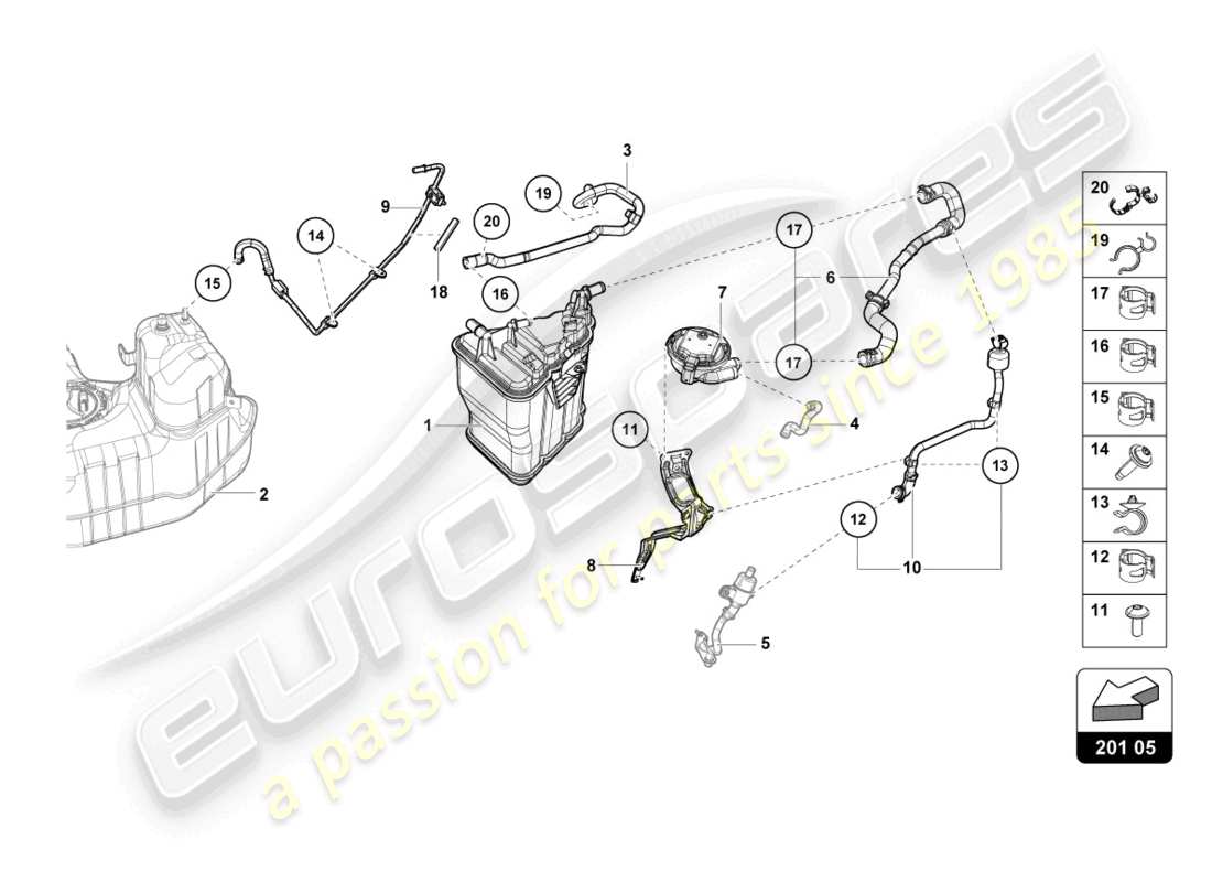 lamborghini 2021 (sto) activated charcoal container part diagram