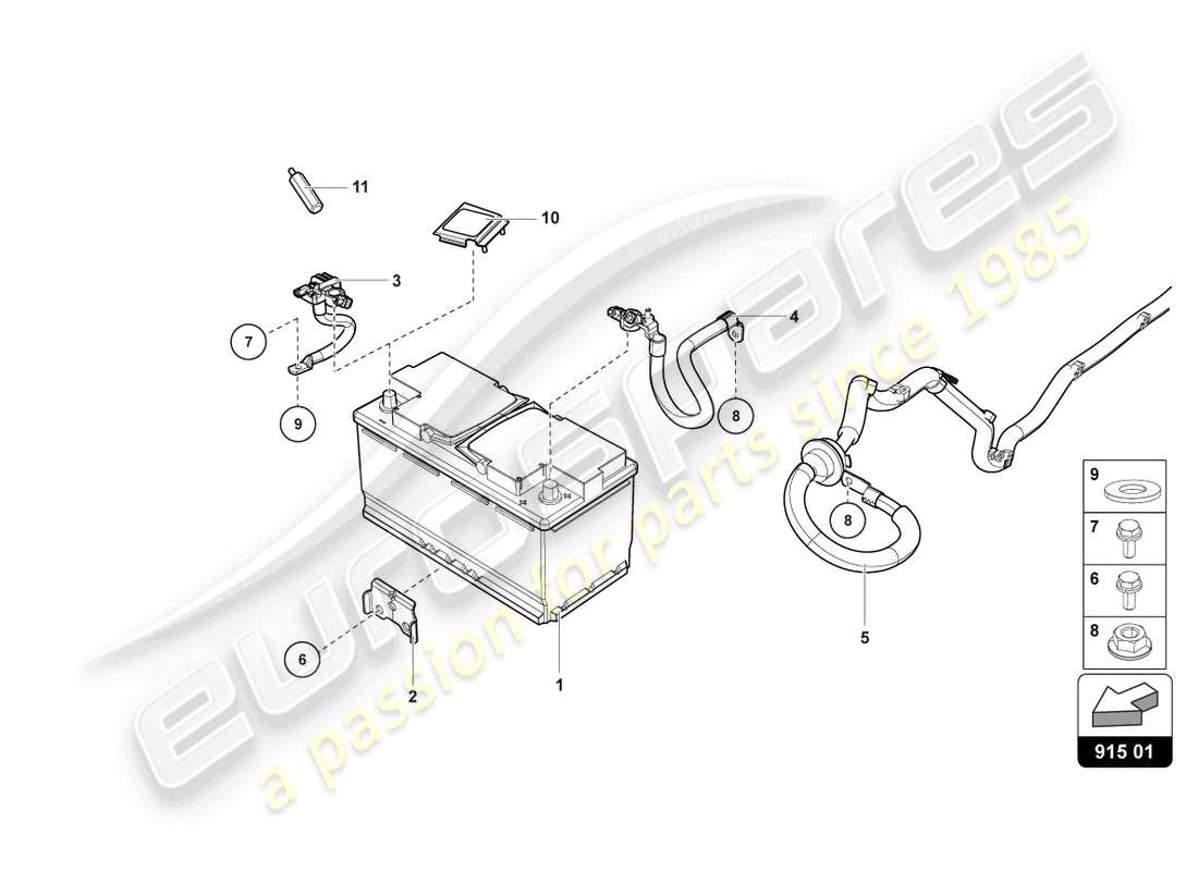 lamborghini 2022 (sto) battery part diagram