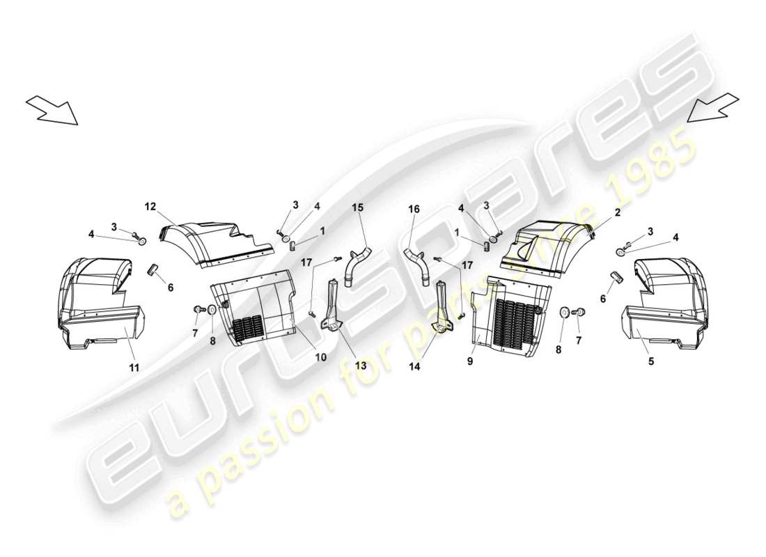 lamborghini reventon roadster wheel housing liner rear parts diagram
