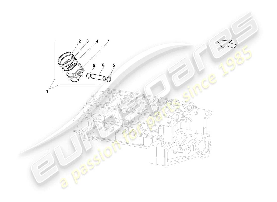 lamborghini lp640 roadster (2010) piston part diagram