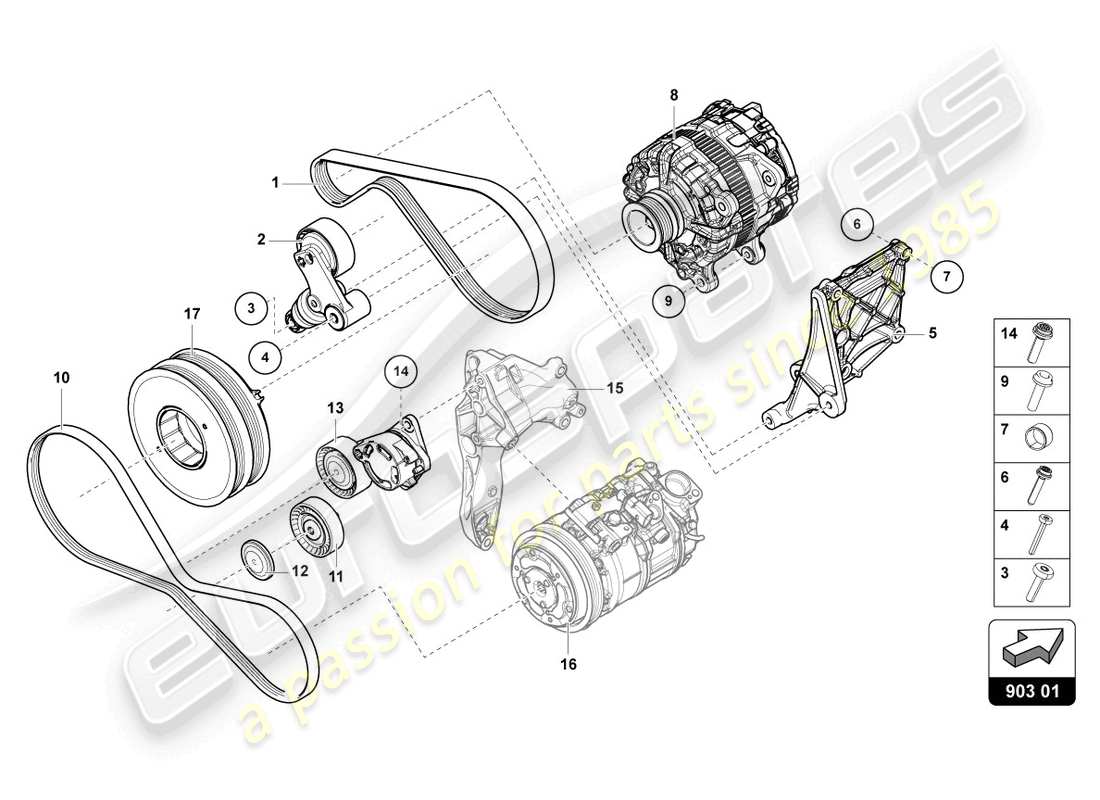 lamborghini urus (2019) alternator parts diagram