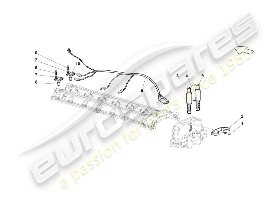 lamborghini lp640 roadster (2010) impulse sender right part diagram