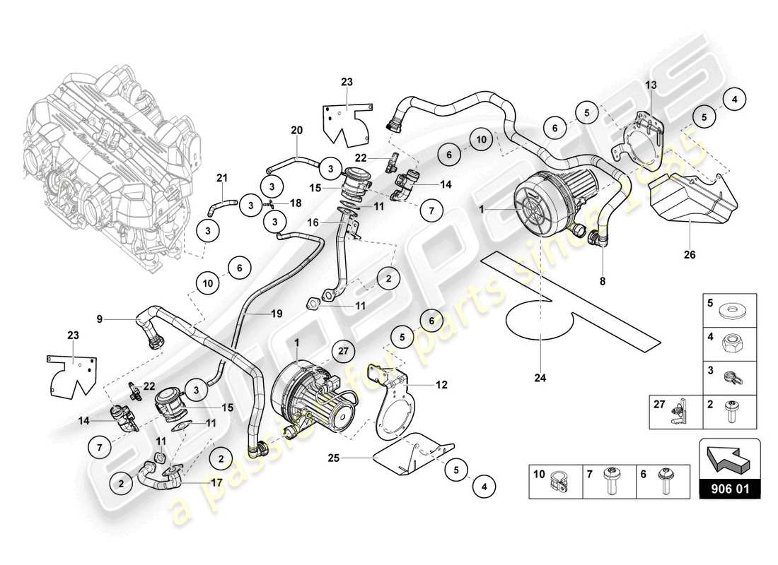 lamborghini lp770-4 svj roadster (2022) secondary air pump parts diagram