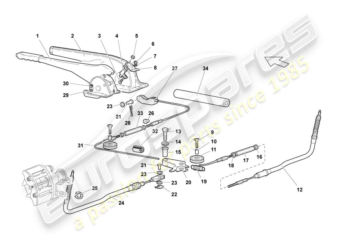 lamborghini reventon roadster brake lever part diagram