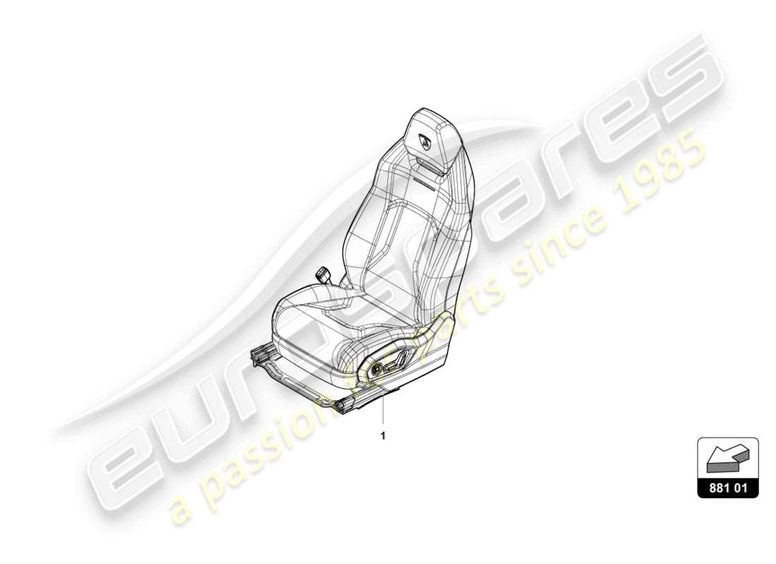 lamborghini urus (2022) seat, complete front parts diagram