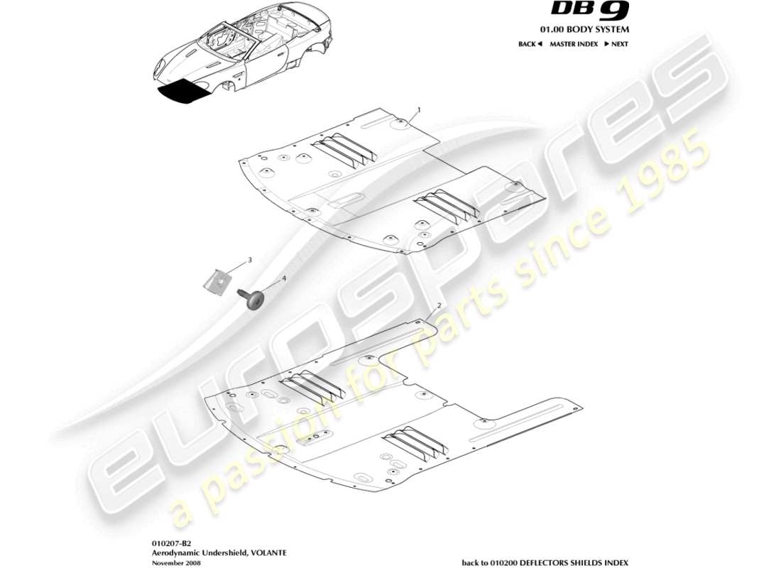 a part diagram from the aston martin db9 (2004) parts catalogue
