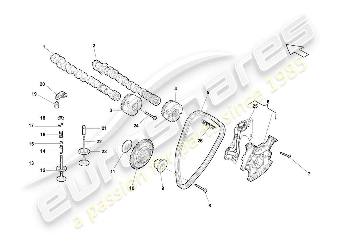 a part diagram from the lamborghini lp550-2 spyder (2012) parts catalogue