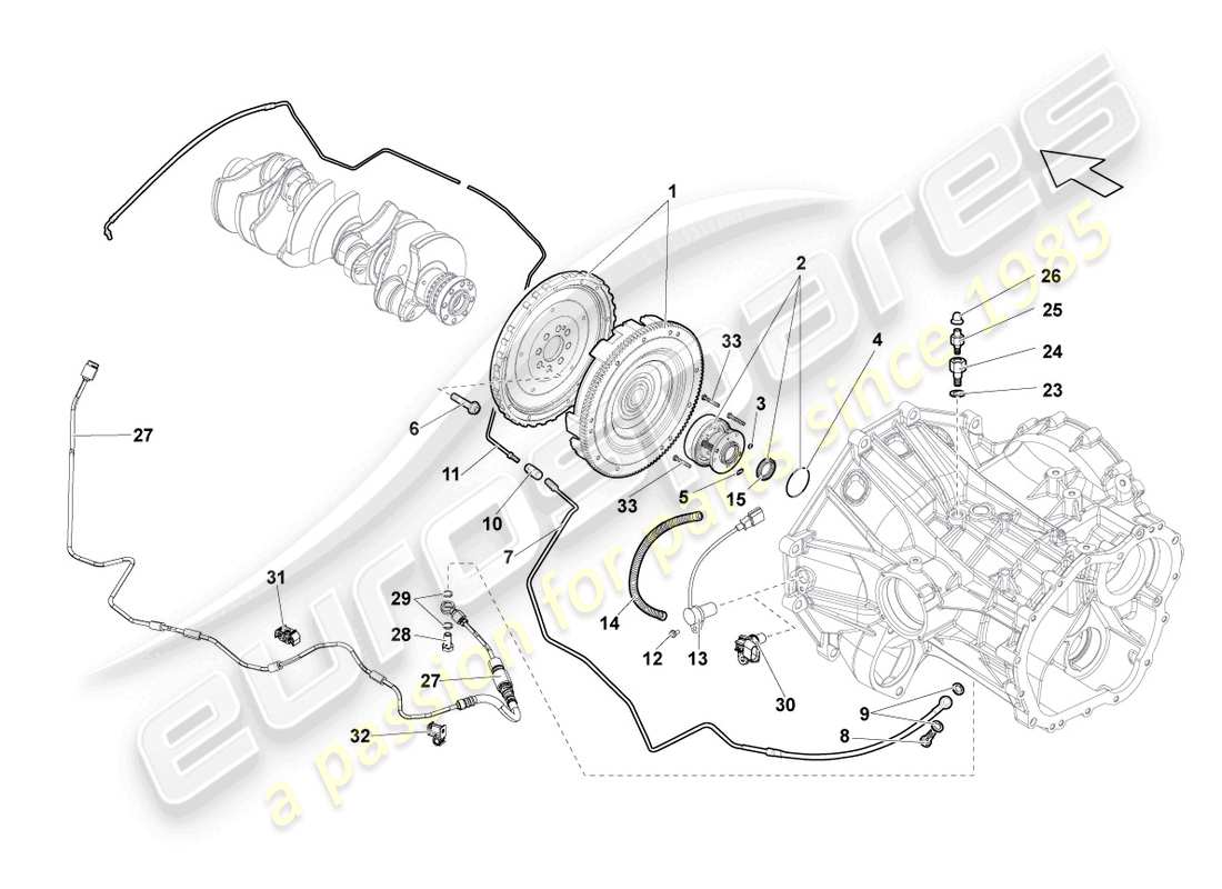 a part diagram from the lamborghini gallardo coupe (2004) parts catalogue