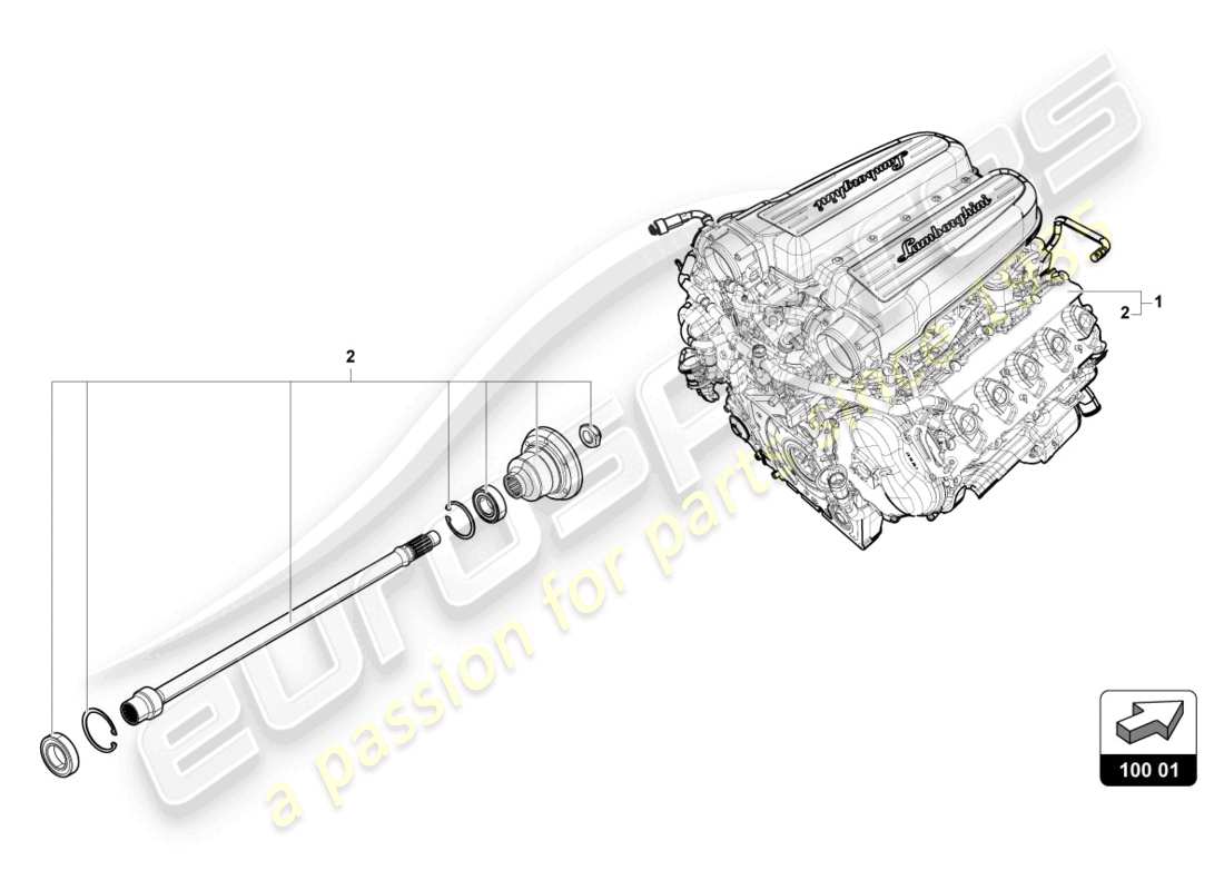 lamborghini 2022 (evo spyder 2wd) engine part diagram