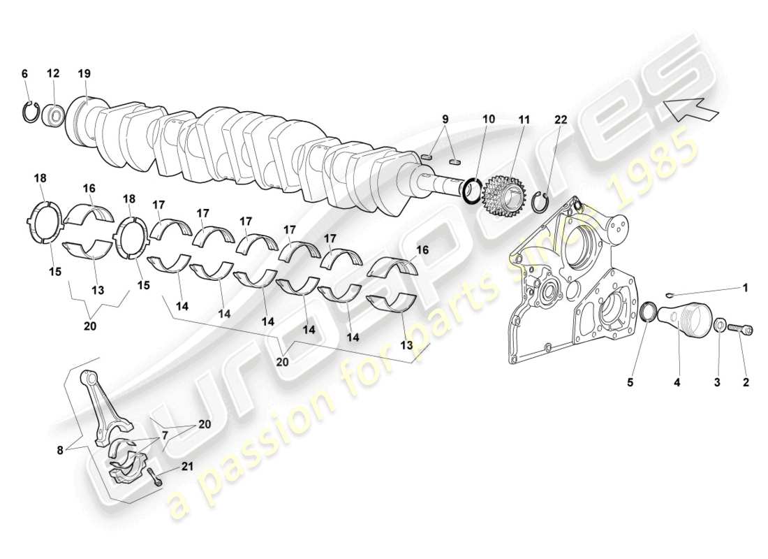 lamborghini reventon crankshaft parts diagram