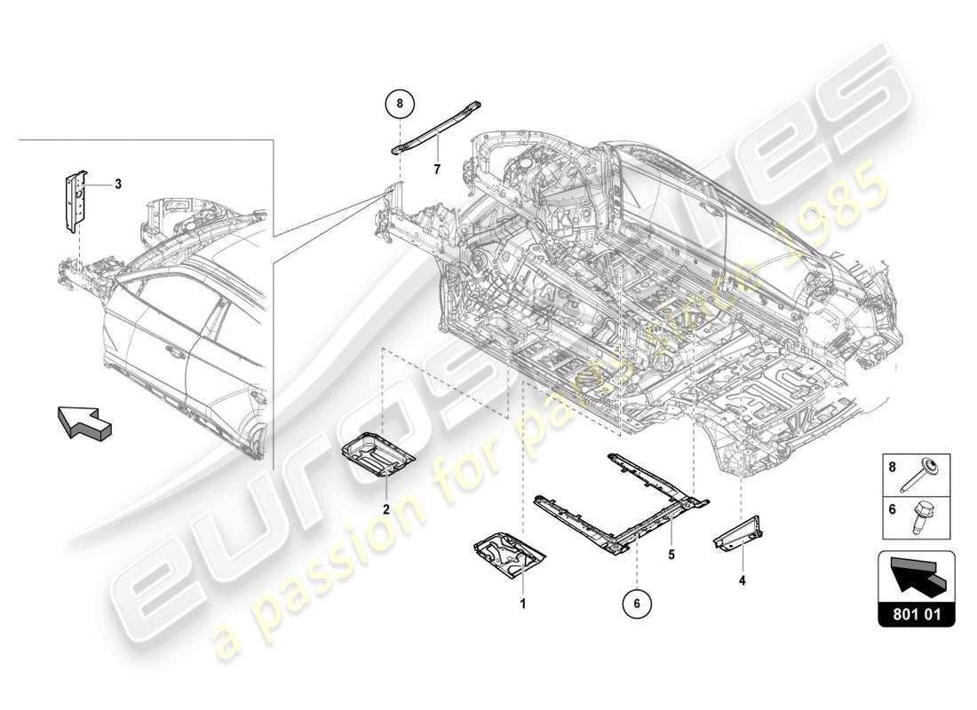 lamborghini urus (2022) retainer for battery part diagram