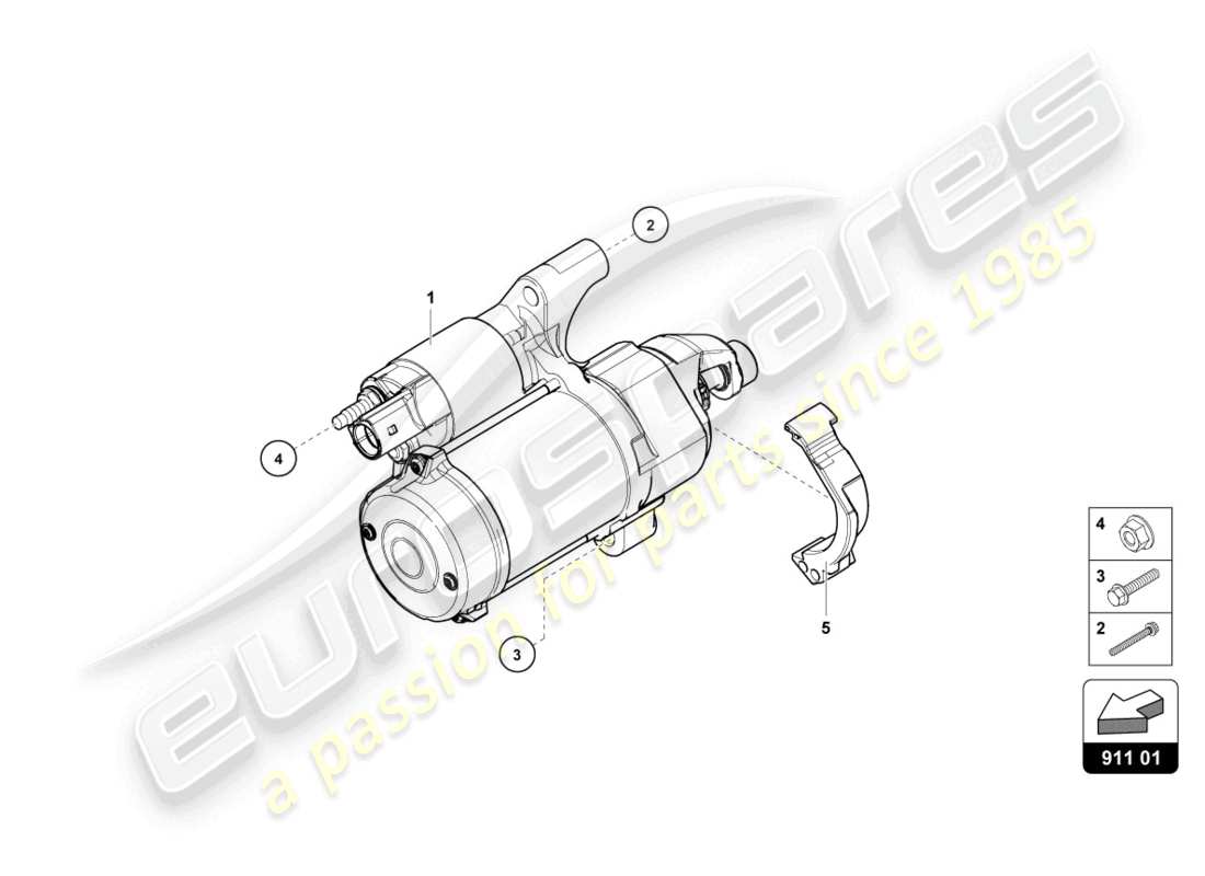 lamborghini urus (2022) starter parts diagram