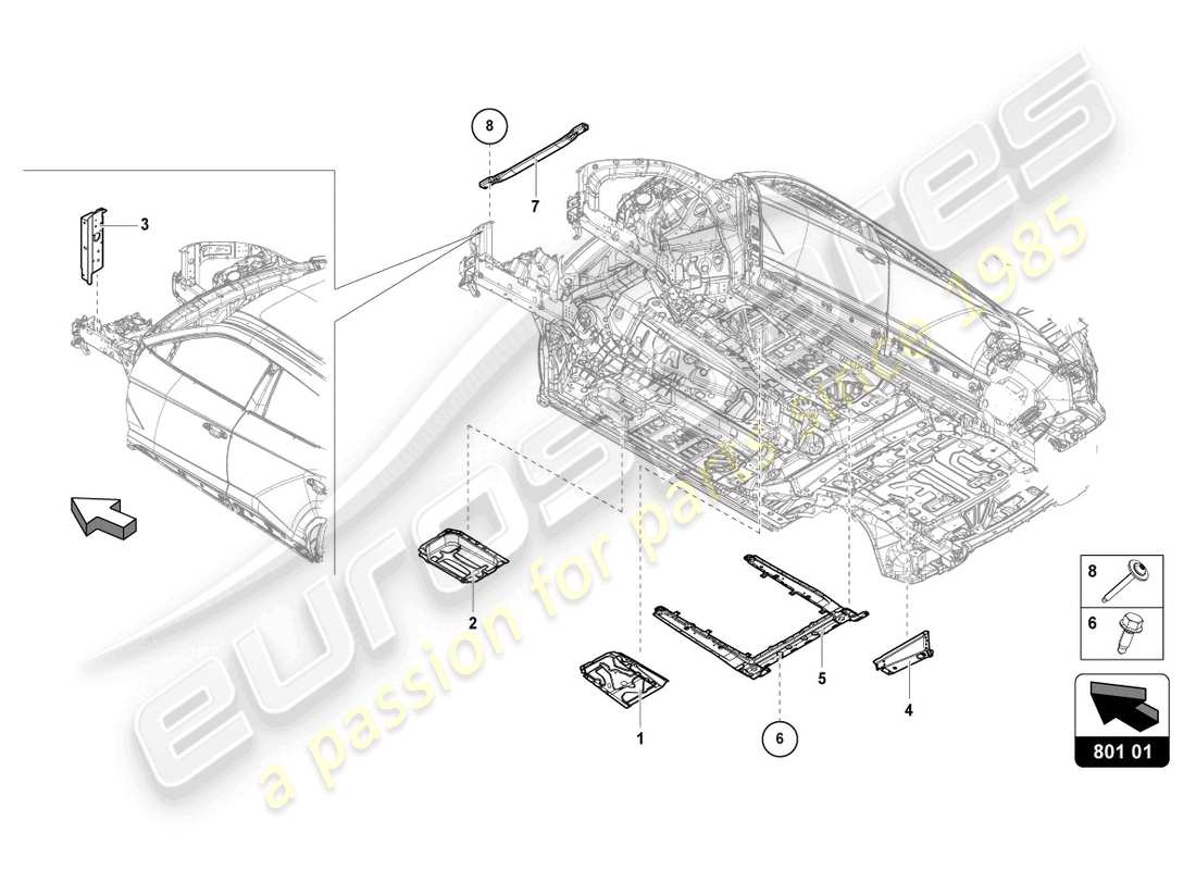 lamborghini urus (2021) retainer for battery part diagram
