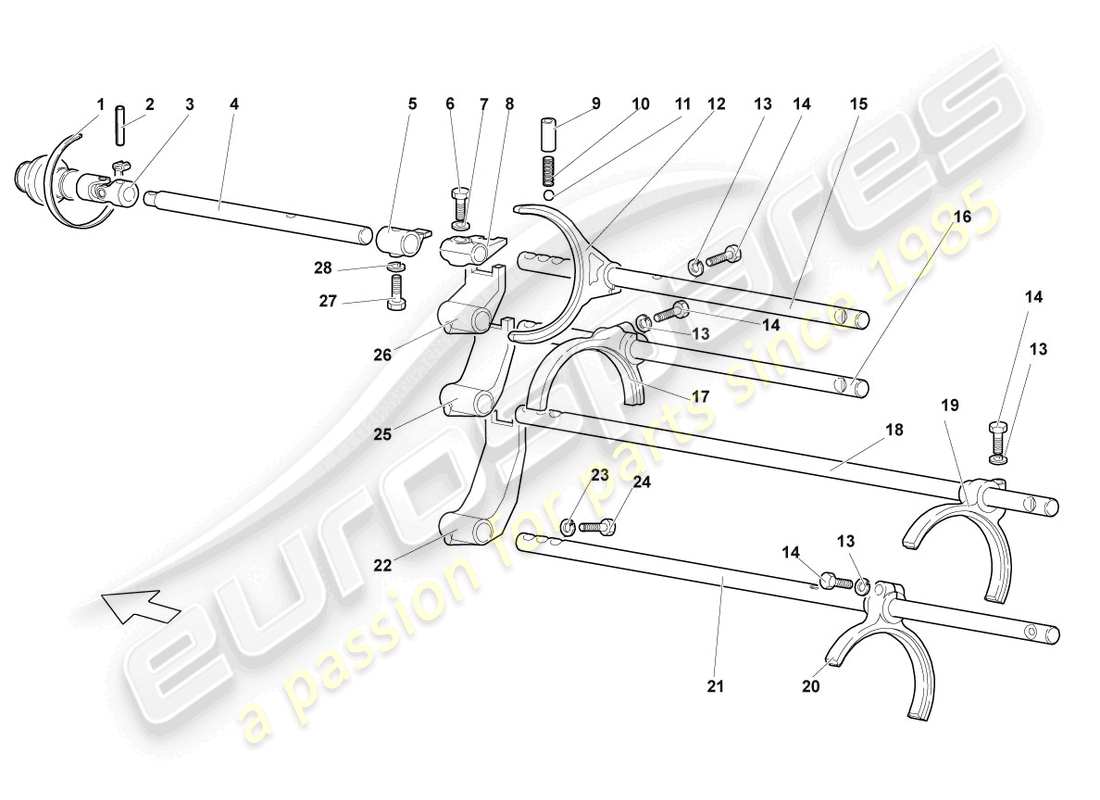 lamborghini reventon roadster selector mechanism part diagram