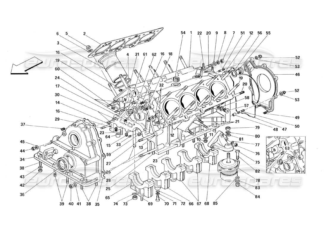 ferrari 348 (1993) tb / ts crankcase part diagram