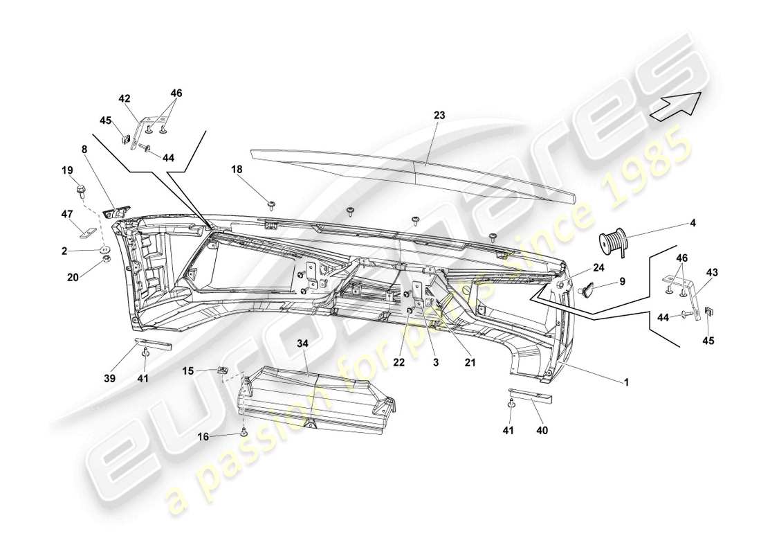 a part diagram from the lamborghini lp570-4 spyder performante (2012) parts catalogue
