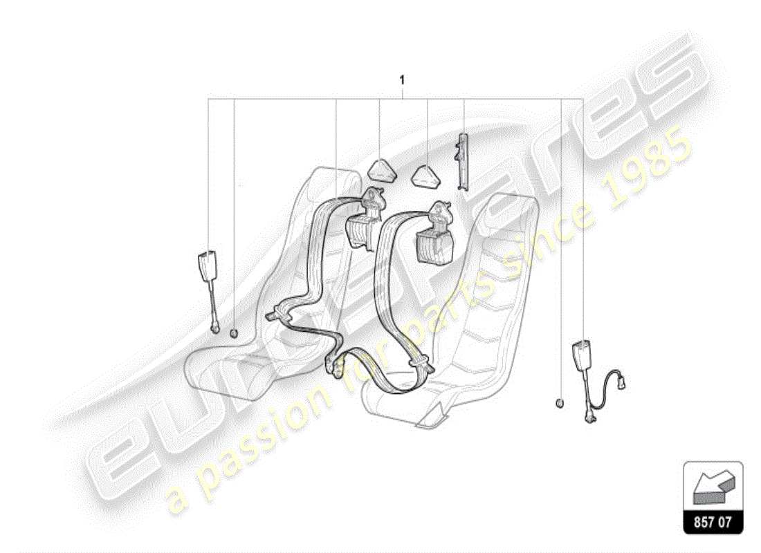 lamborghini diablo vt (1999) seat belts parts diagram