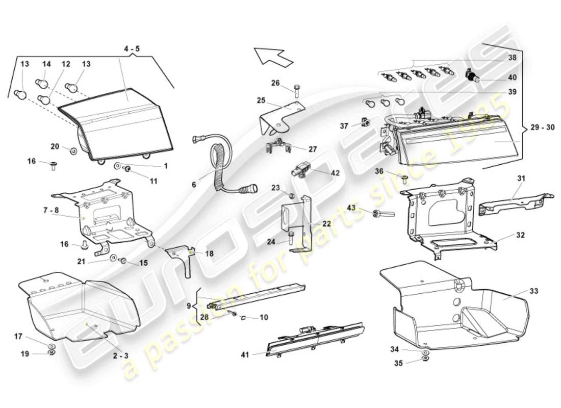 lamborghini lp570-4 spyder performante (2012) tail light part diagram