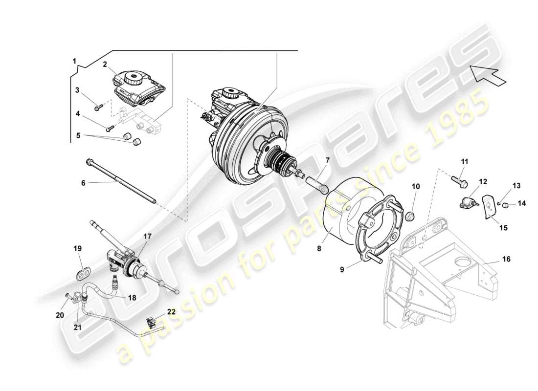 lamborghini lp560-4 coupe fl ii (2014) brake servo part diagram