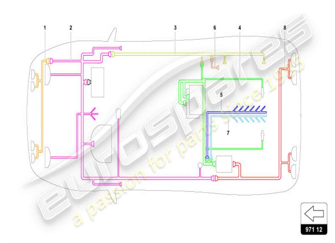 lamborghini diablo vt (1996) electrical system parts diagram