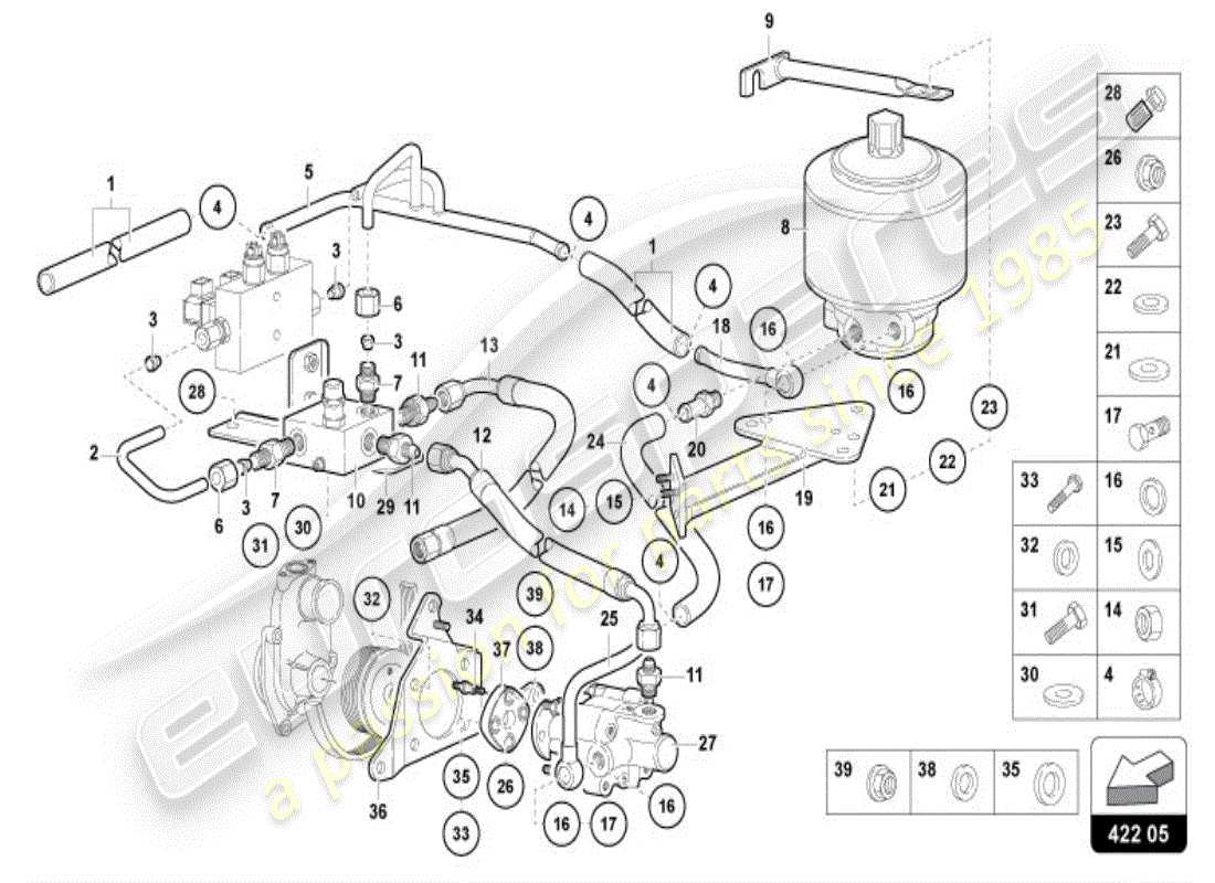 lamborghini diablo vt (1998) power steering parts diagram