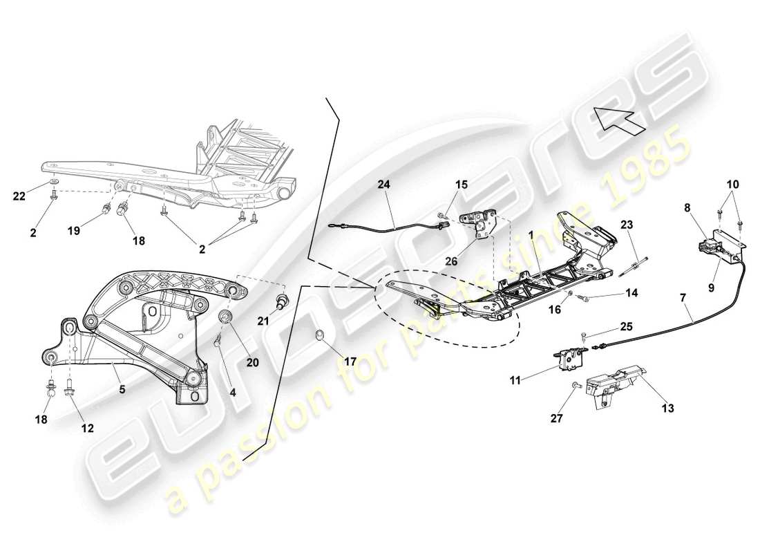 lamborghini lp550-2 spyder (2014) lock carrier part diagram