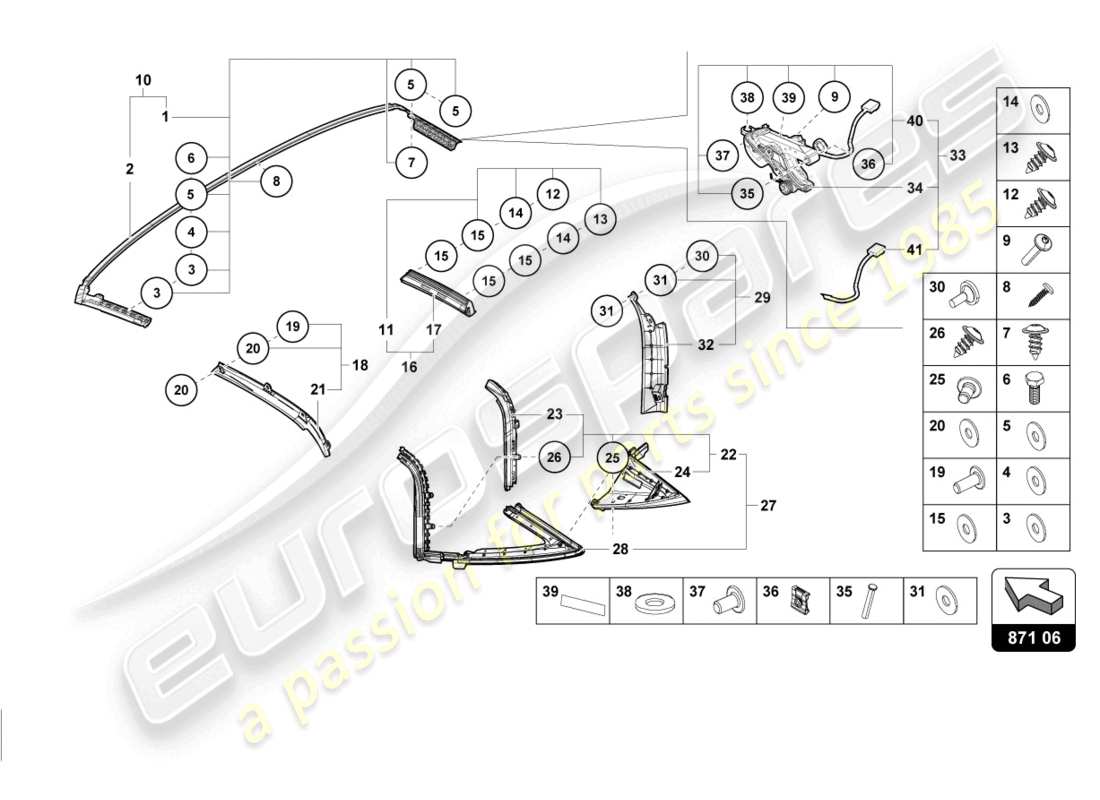lamborghini 2023 (evo spyder 2wd) seal part diagram