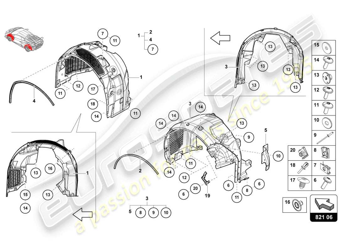 lamborghini 2024 (sto) wheel housing trim part diagram