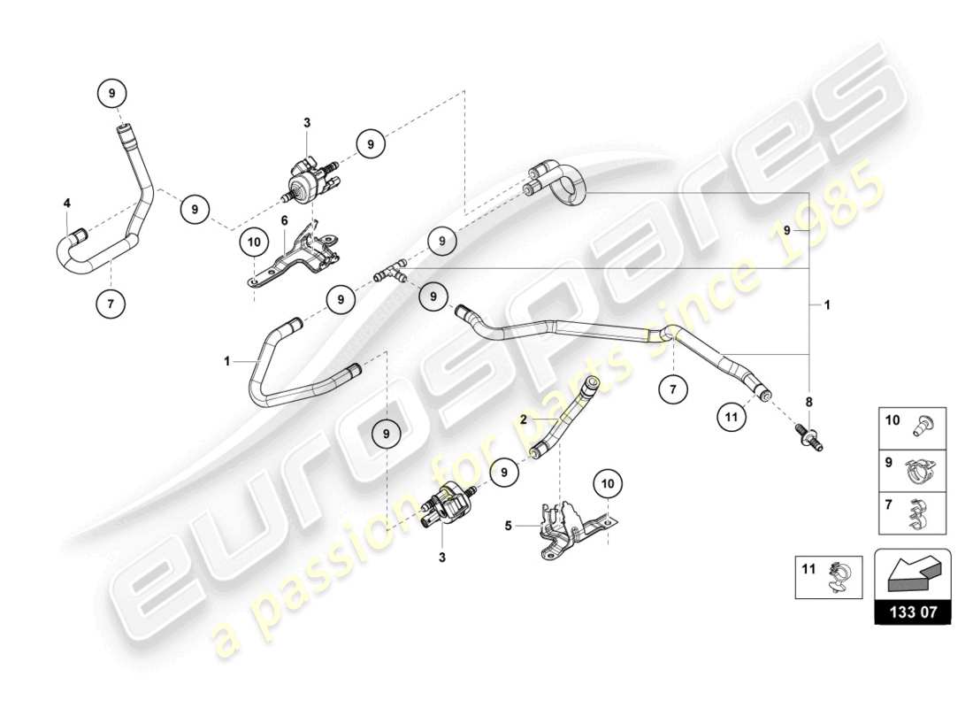 lamborghini 2023 (evo coupe) vacuum system part diagram