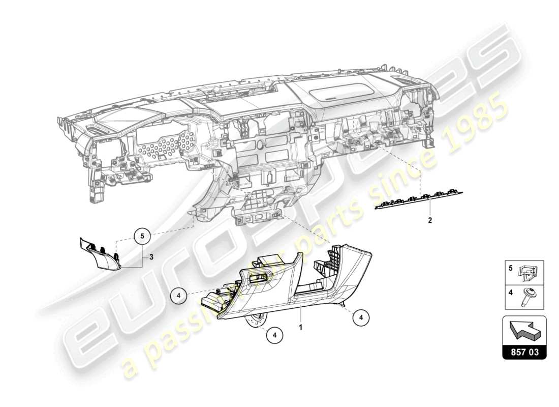 lamborghini urus (2022) instrument panel parts diagram