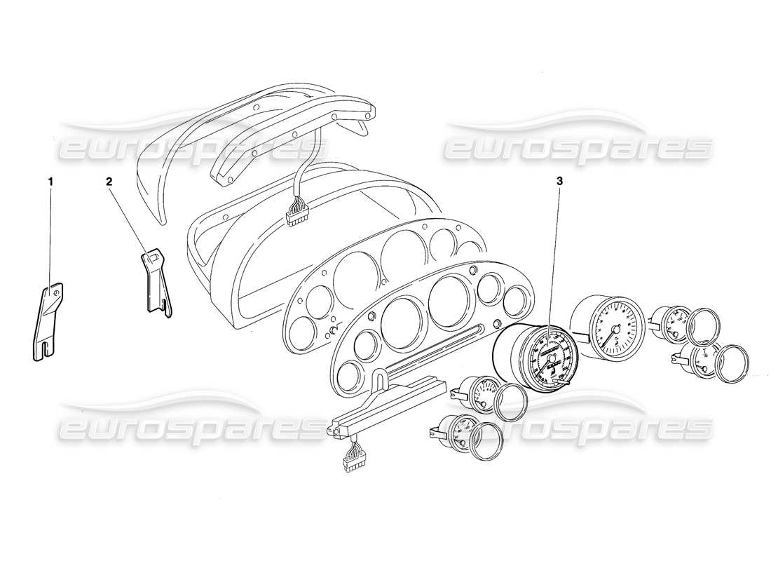 lamborghini diablo sv (1997) dashboard instruments (valid for rh d. - march 1997) part diagram