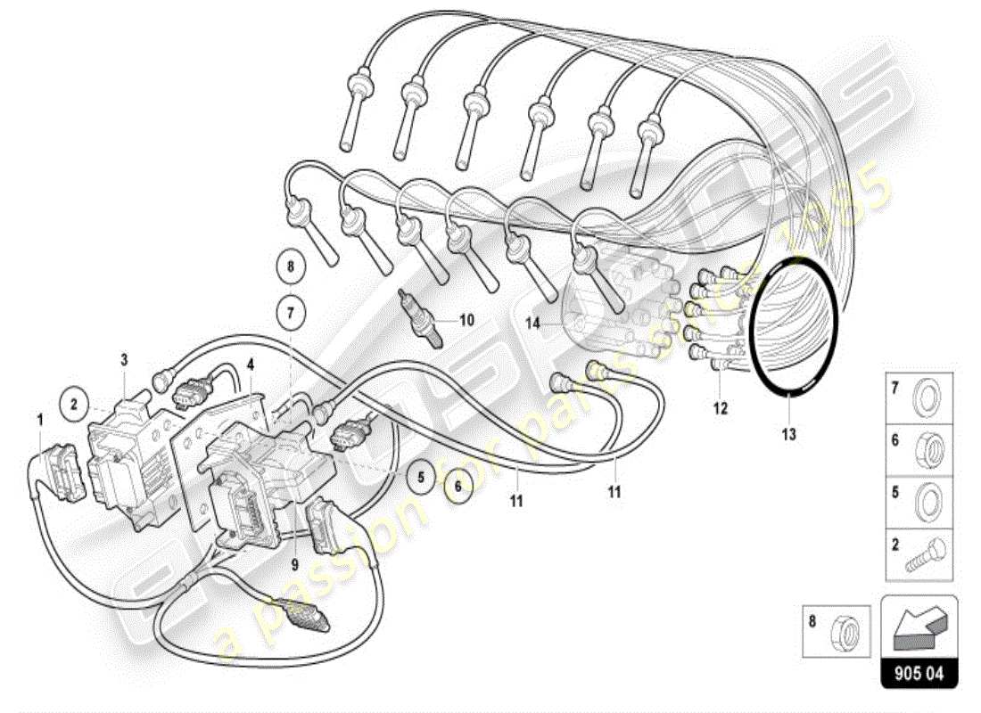 lamborghini diablo vt (1997) ignition system parts diagram