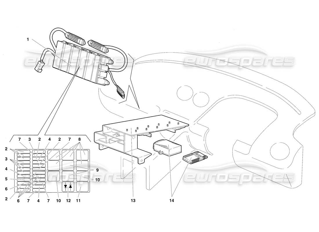 lamborghini diablo sv (1997) electrical system (valid for rh d. - march 1997) part diagram